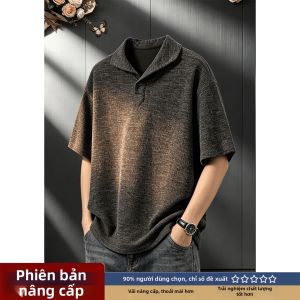 Áo Polo Phong Cách Lười Chất Liệu Knitted cho Nam Mùa Hè