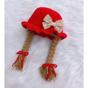 MŨ LEN TẾT TÓC HAI BÊN XINH XẮN CHO BÉ GÁI