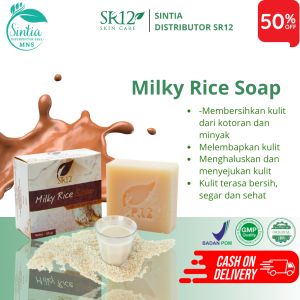 SR12 Milky Rice Soap Sabun Beras Susu Mencerahkan Kulit Wajah Kusam Secara Alami 60gr