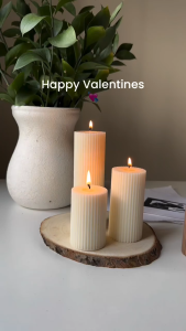 Nến pillar hình trụ tròn có sọc