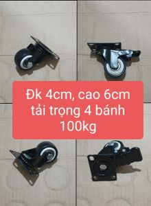 Bánh xe đẩy hàng đường kính 4cm cao 6cm