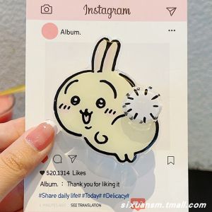 Chiikawa Ussachi Yellow Rabbit Stress Relief Rotating MagSafe Phone Stand Foldable Extendable Rotatable Air Cushion Adhesive Ring Support Seat