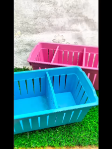 HOMIA Rak Partisi Serbaguna 3 Sekat Keranjang Plastik Penyimpanan Accessories Multifungsi