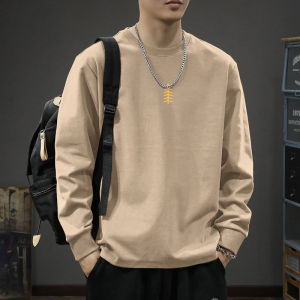 JIANMUJI | Cotton Loose Long Sleeve T-Shirt For Men Autumn Winter