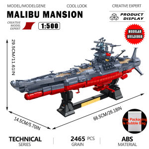 Space Battleship Yamato Building Blocks Bricks Toy Gift Sci Fi Spacecraft Model for Hobby Collection Home Ornament Decoration