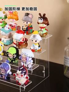 2/3/4/5 Tier Display Stand Acrylic Figure Shelf Clear Popmart Doll Toy Display Rack Anime Model Shelf