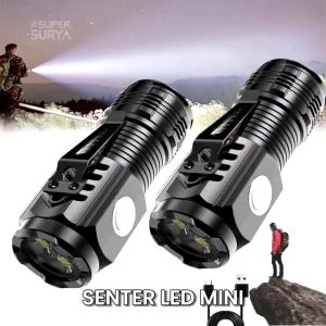 Senter SWAT Mini 5 Mode Cas Magnetic Clip LED Super Terang Police Tangan