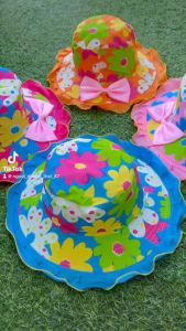 mũ bo tròn cho bé gái (3_10 tuổi) họa tiết in hoa bèo dễ thương có dây định hình cho bé đi học đi xe máy không sợ bay chất cotton mát mềm đẹp sáng