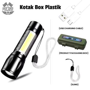 Lampu Senter Mini Zoom Super terang camping 3 mode