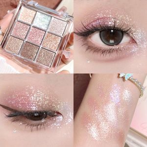 Christmas Snowflake Full Flash Diamond Nine-Color Eye Shadow Plate Shiny Crystal Pearl Flash Sequin Polarized Silver Blue Thin and Glittering Student