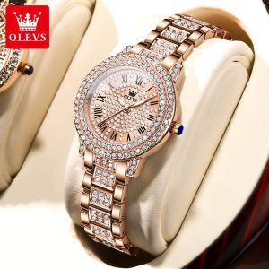 OLEVS Watch For Women Waterproof Japanese Original Imported Quartz Movement Diamond Dial Women Casual Watches