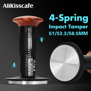 AliKisscafe Coffee Tamper Impact 4 Spring Constant Pressure 30lb 51mm 53.3mm 58.5mm For Breville Espresso Accsesory Barista Tool