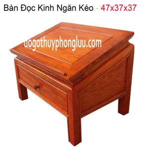 Bàn đọc kinh phật chùa gỗ hương đá phong thủy cỡ 47x37