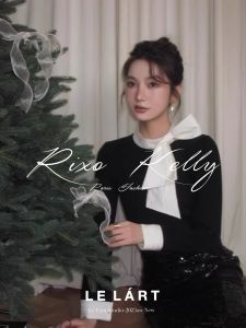 เสื้อสเวตเตอร์ถักผูกโบว์ผีเสื้อสไตล์ฝรั่งเศส Rixo Street เสื้อเชิ้ตคอปกสูททรงหลวมแขนยาวสไตล์ฮิปสเตอร์สำหรับผู้หญิง