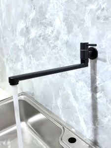 25CM Lengthened Sink Tap Wall Mounted Swivel Stainless Steel Water Kitchen Long Faucet Kepala Paip Panjang Sinki Dapur