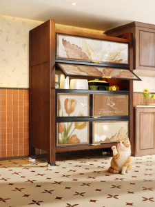 MEISD | Retro Steel Wood Multi-level Storage Cabinet