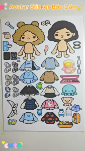 (33B)Bộ Avatar Sticker đồ chơi bóc dán đồ chơi giấy giúp bé tự làm sáng tạo