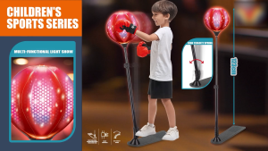 กระสอบทรายชกมวยสำหรับเด็ก ปรับได้ พร้อมไฟส่องสว่าง 82-123 ซม. พร้อมถุงมือ ลูกมวย กระสอบทรายตั้งพื้น กระสอบทรายซ้อมมวย ลูกมวยเป่าลม กระสอบทรายชกมวยสำหรับเด็ก