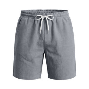 Mens Summer Linen-Look 5 Inch Shorts Solid Loose Fit Hawaiian Vacation Beach Sports Pants For Amazon EU US