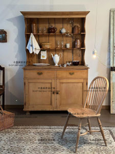 American Style Nostalgic Retro Sideboard Cabinet Log French Style Cupboard Studio Shooting Display Cabinet Vintage Storage Cabinet