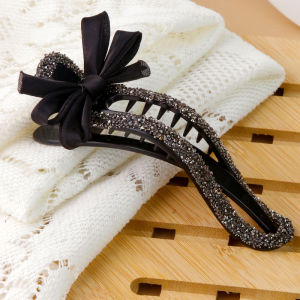 Luxurious Lazy Womens Diamond Embedded Hair Clips Less Hair Volume Back of Head Bun Clips New Duckbill Hair Accessories