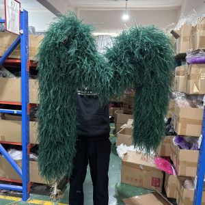 White Black 3-20Ply Ostrich Feathers Boa Thick Shawl Natural Ostrich Plumas Boa Scarf for Carnival Stage Dress DIY Sewing