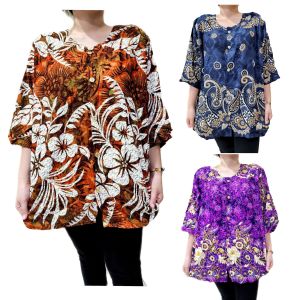 Baju Batik Butang Mum Plus Size