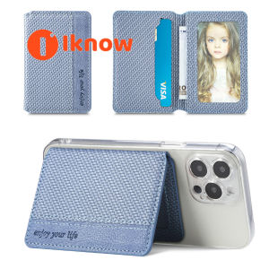 I know Cell Phone Card Holder Pocket for Back of PhoneStretchy Lycra Stick on Wallet Credit Card ID Case Pouch Sleeve Self Adhesive Sticker with Flap for iPhone Samsung Galaxy