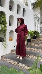 Daksha Dress Satin Payet Baju Bridesmaid Kondangan Lamaran Wisuda Jasmine Gamis Lebaran 2025