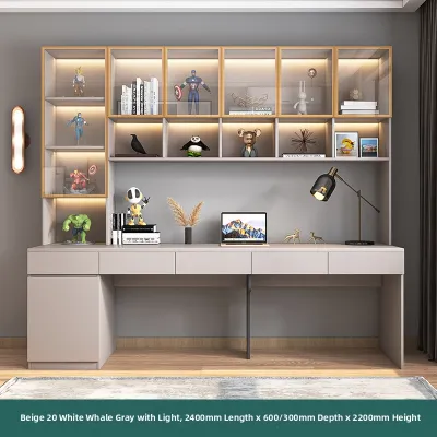 Weimei | Twin Modern Luxury Computer and Study Desk with Shelves