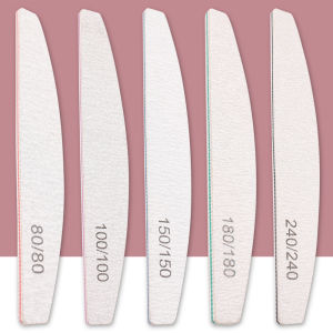 Professional Nail File 100/180 Sandpaper Strong Thick Nail Files Sanding Half Moon Lime Nail Accessories and Tools