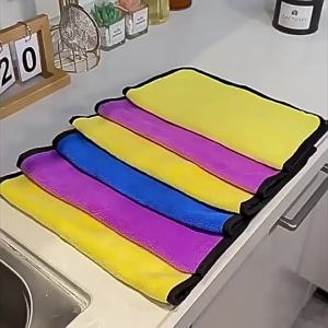 10/5/3pcs Microfiber Cleaning Cloth Dishwashing Cloth Household Rag Kitchen Bathroom Cleaning Towel Durable Absorbent Towel