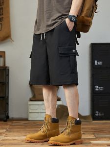 Quần Thể Thao Năm Mảnh Ice Silk Dáng Rộng Ống Đứng Mùa Hè 2025 Phong Cách Mỹ Cổ Điển Mới Ngoài Trời Bãi Biển Quần Áo Trẻ Trung