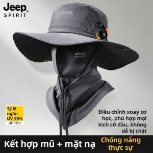 JEEP SPIRIT | Mũ Đánh Cá Hè Bảo Vệ UV và Che Cổ Với Rìa Rộng