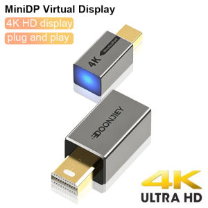 4K Virtual Display Adapter Mini DP Displayport Dummy Plug Headless Ghost Display Emulator for Remote Desktop Multi-Monitor Serve