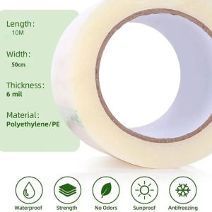10M Greenhouse Film Repair Tape Agriculture Film Repair Tape UV Resistant Transparent Garden Orchard Greenhouse Protect Tools