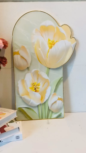 (ẢNH THẬT) Tranh treo tường đèn led hoa tulip 12 trang trí decor làm quà tặng tân gia