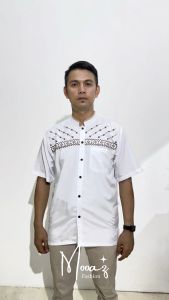 Baju Muslim Pria Lengan Pendek Motif Bordir - Koko Kurta Laki-Laki Lengan Pendek Terbaru - KOKO JASUKE 4