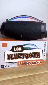 Loa Bluetooth Booms box 4 LED Bass Mạnh Âm Thanh mạnh mẽ và âm trầm khủng IPX7 Chống nước Lớn Cực Đỉnh Bluetooth 5.3