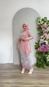 Kebaya Modern Wanita Hijab Remaja Style Modis Cantik Selendang Terbaru Kebaya Wisuda Pesta Kondangan