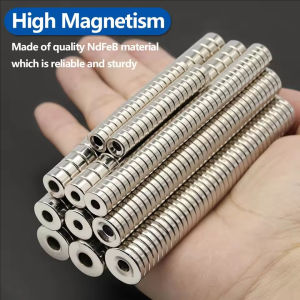 10Pcs Strong Round Magnet With Holes For Refrigerator Magnets DIY Craft Can Be Installed with Screw Suitable Various Wall Surfaces