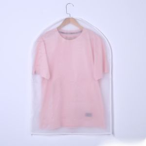 Hanging Style Dustproof Clothes Cover Plastic Transparent Coat Suit Storage Bag Home Use Frosted Semi-Transparent Plastic