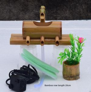 Modern Minimalist Bamboo Water Feature Ceramic Fountain Office Desk Decoration Fish Pond Filter Running Water Ornament Stone Basin