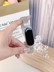 Vòng Đeo Tay Kim Loại Từ Tính Mỏng Dành Cho Xiaomi Mi Band 8/9 Dây Đeo Thép Không Gỉ Có Thể Điều Chỉnh Dành Cho Nữ Tương Thích Với Mi Band 10