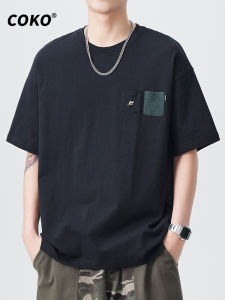 High Quality Heavyweight Short Sleeve T-Shirt Mens Loose Fit Casual Summer Trendy Brand Breathable Cotton round Neck Top