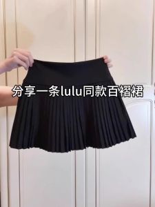 กระโปรงสั้นทรงเอเอวสูงสีดำ ทรงมินิ สไตล์วิทยาลัย สไตล์อเมริกัน กระโปรงสั้นทรงเอสำหรับผู้หญิงไซส์ใหญ่ ฤดูใบไม้ร่วง 2025