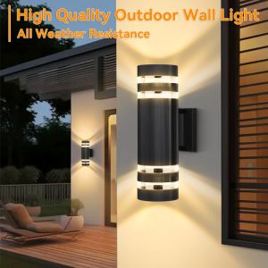CHENBEN Led Wall Lamp Outdoor Waterproof IP65 Wall Light Tricolor Porch Light with E27 Bulb Wall Mounted Lights for Yard Corridor Balcony Stairs Christmas Decor Garden Sconces