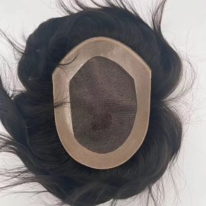 Man Toupee Replacement System Straight Toupee Breathable Lace Natural Hairline for Man