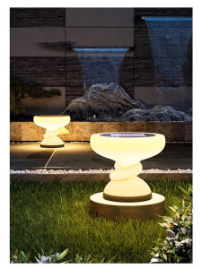 Outdoor Waterproof Solar Pillar Lights Round Model LED Wall Lamp Solar Energy Super Bright Door Home Decor Gate Garden Lighting