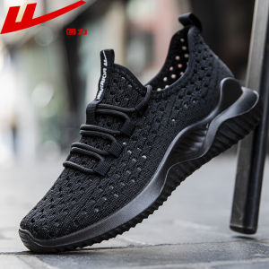 Lightweight Breathable Mesh Mens Shoes Summer Running Sports Work Shoes Low Top round Toe Flat Heel Polyurethane Outsole
